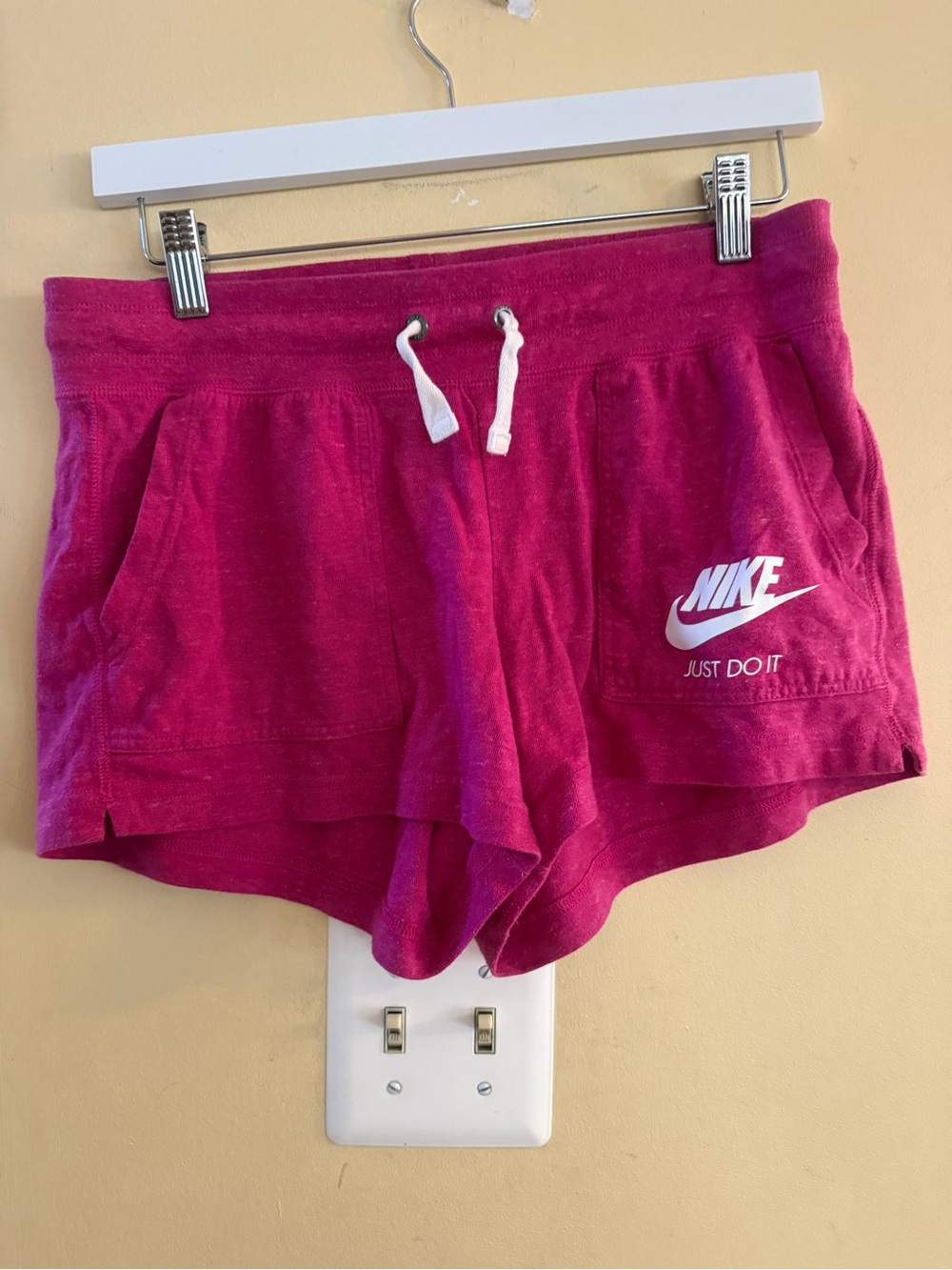 Nike Women's Pink Shorts - Just Do It, size M